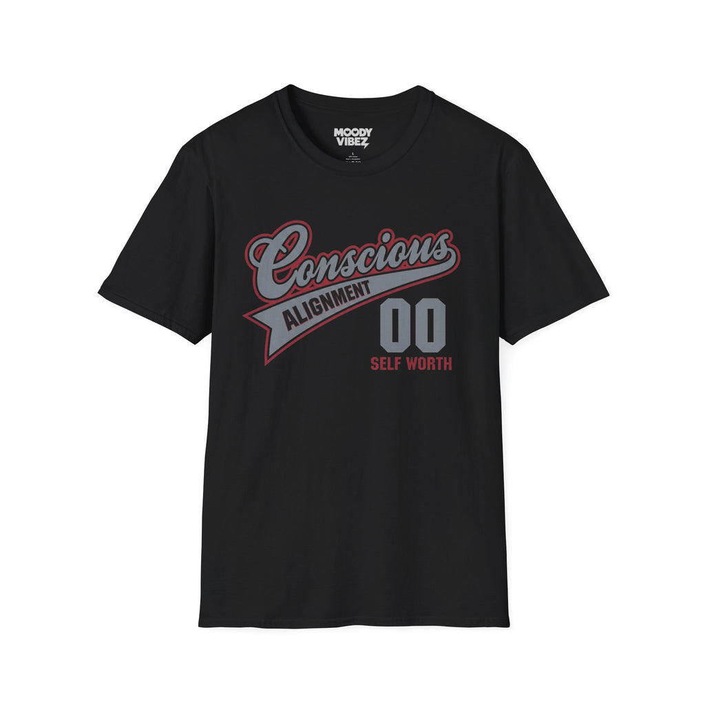 Conscious Alignment Graphic T-Shirt — "Conscious 00 Self Worth"