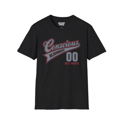 Conscious Alignment Graphic T-Shirt — "Conscious 00 Self Worth"