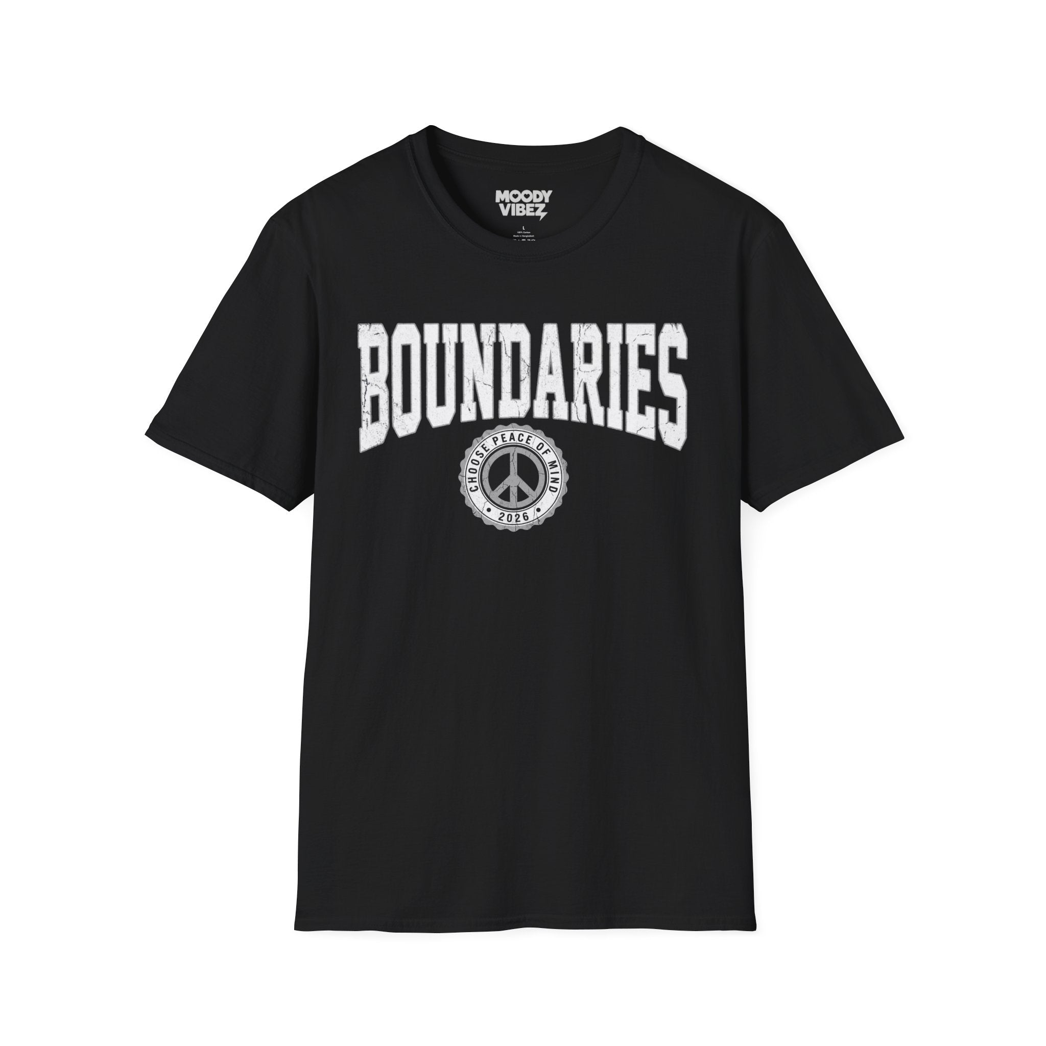 Boundaries T-Shirt — Peace Sign Mental Health Awareness Tee