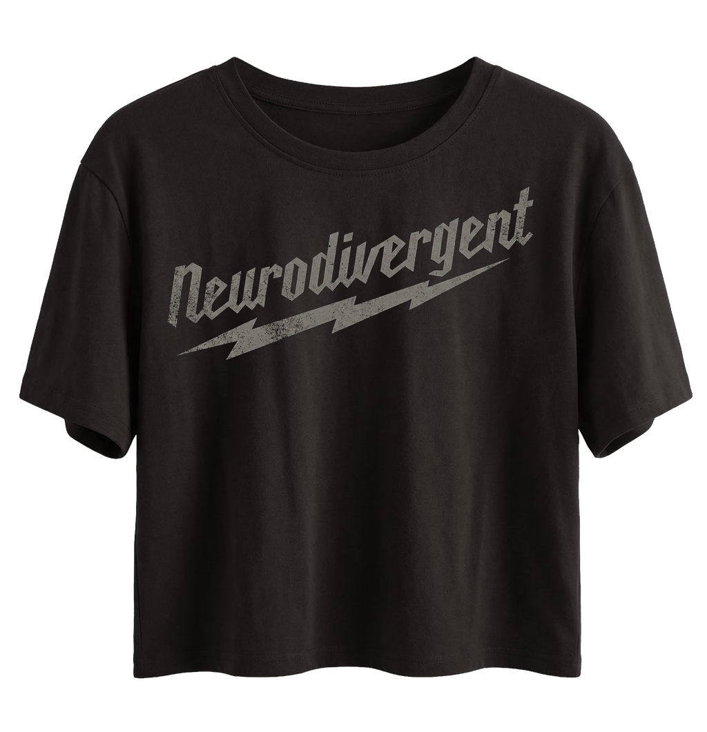 Black t-shirt with 'Neurodivergent'