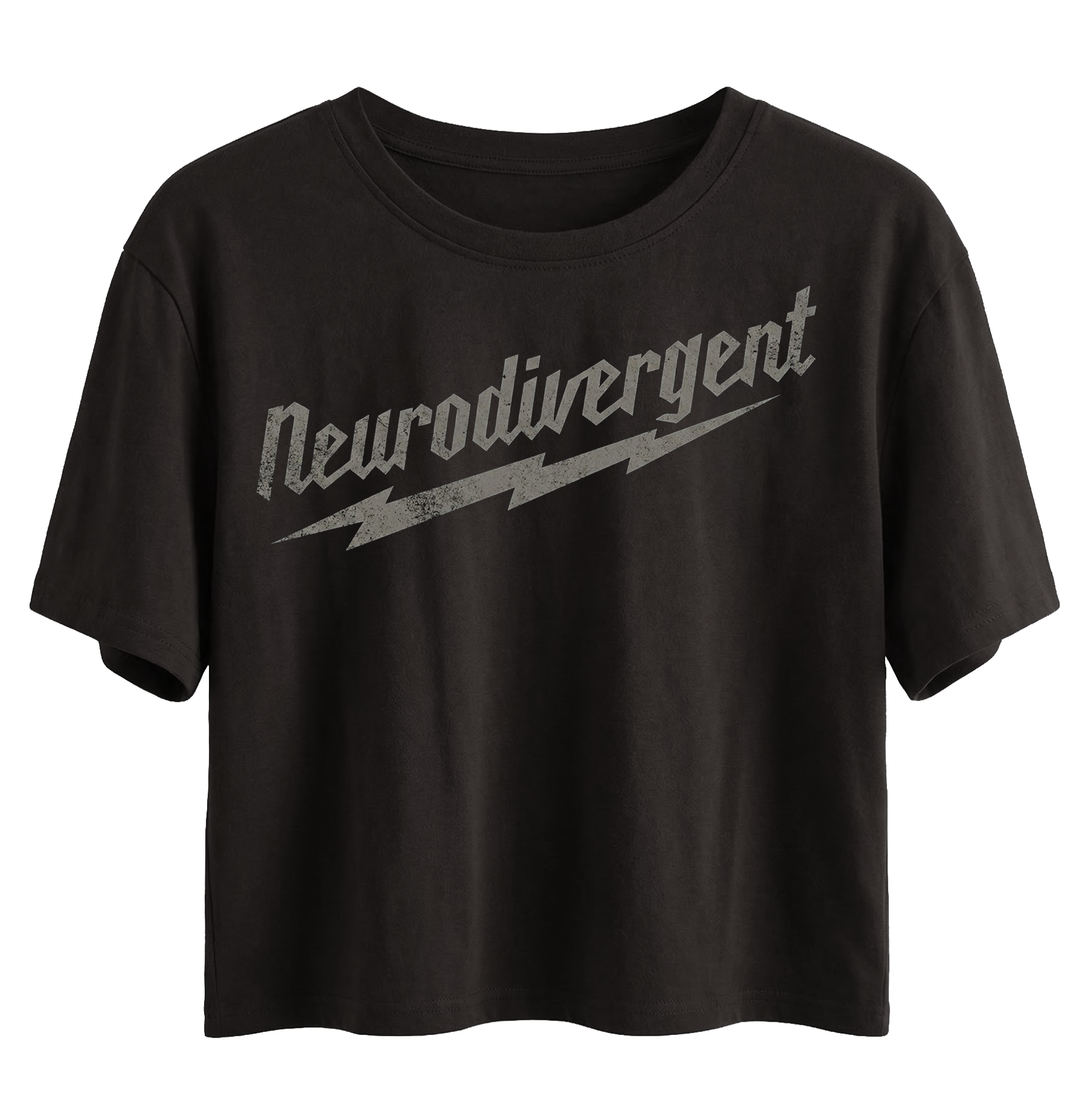Black t-shirt with 'Neurodivergent'